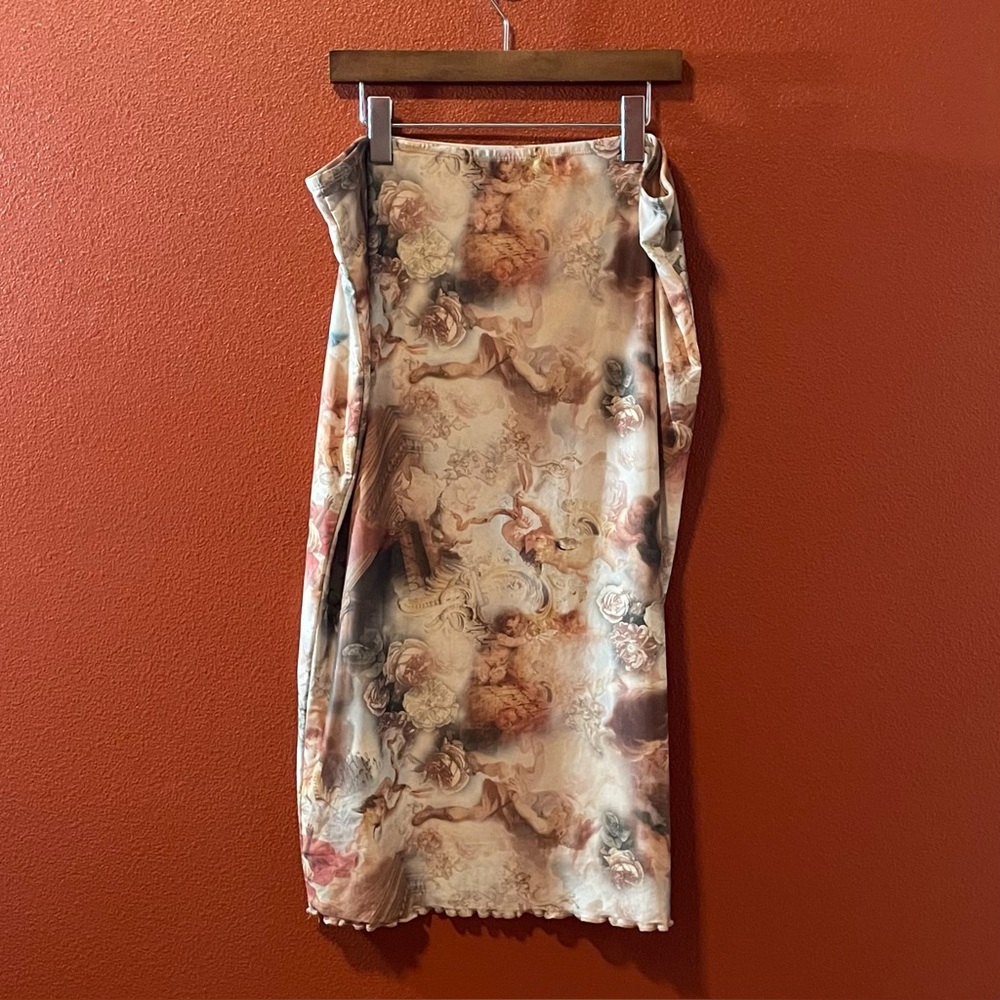 No Boundaries Men’s Mesh Renaissance Cherubs Heaven Long Lightweight Y2K Skirt‎ - Picture 6 of 6